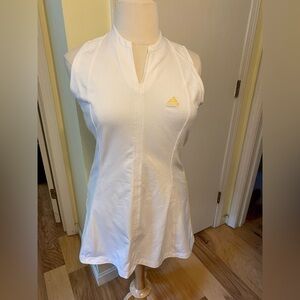 Adidas white with yellow stripes athletic dress XL